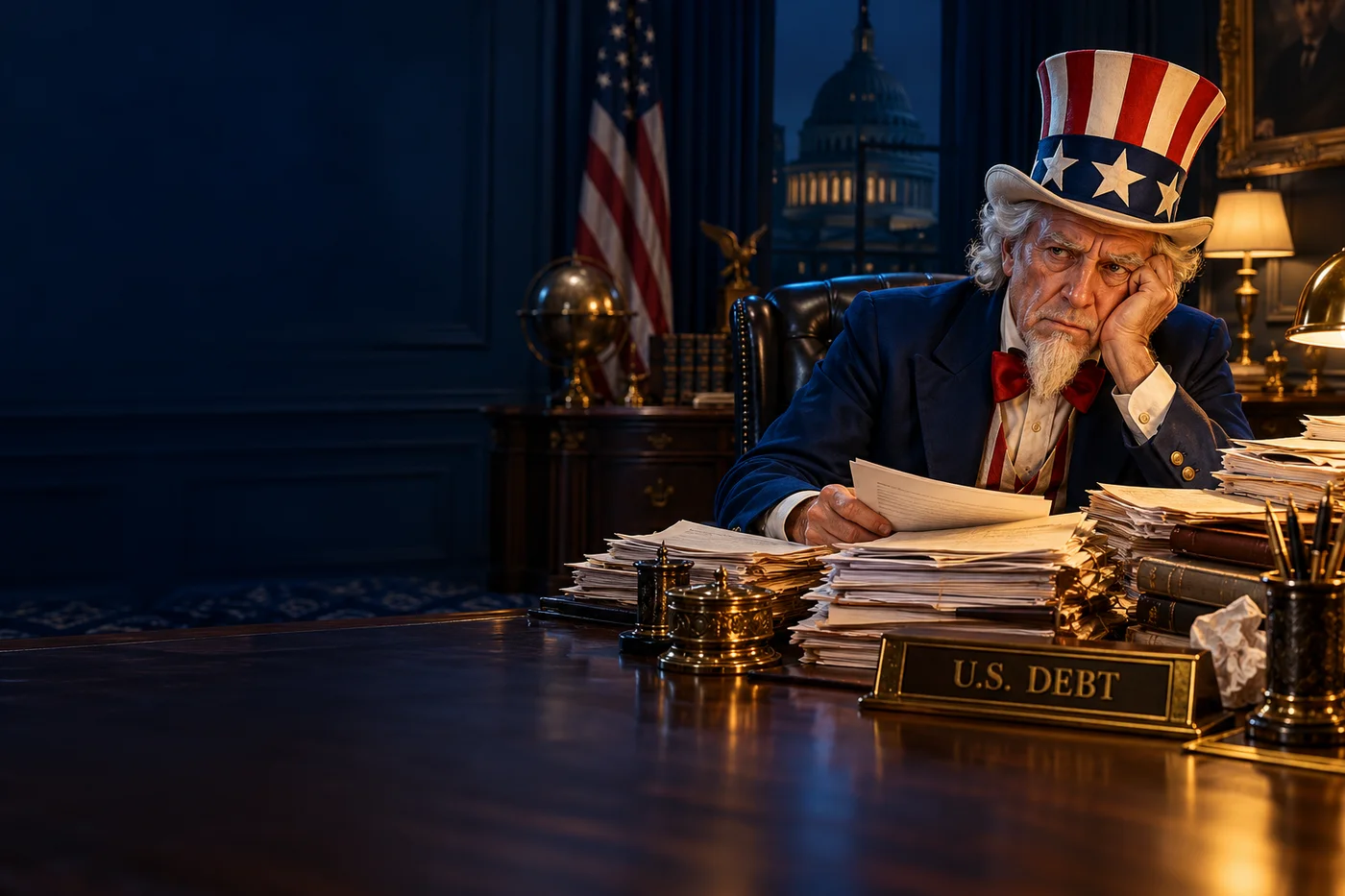 Uncle Sam and the debt paperwork